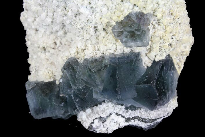 Cubic Green Fluorite Crystals on Quartz - China #138710